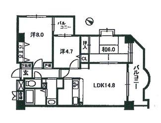 Floor plan. 3LDK, Price 16.8 million yen, Occupied area 74.32 sq m