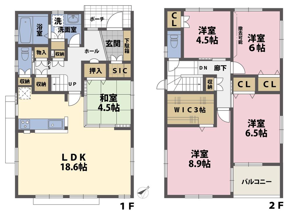 Floor plan. (No.3), Price 34,980,000 yen, 5LDK, Land area 153.71 sq m , Building area 119.03 sq m