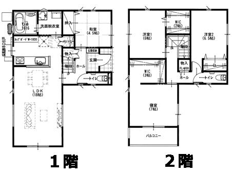 Floor plan. (Life Designer Numatachotomo II4 No. land), Price 27.3 million yen, 4LDK, Land area 119.74 sq m , Building area 105.99 sq m
