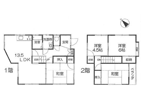 Floor plan. 13,900,000 yen, 4LDK, Land area 112.48 sq m , Building area 88.94 sq m