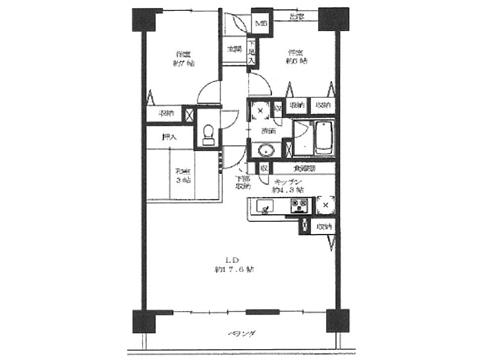 Floor plan. 3LDK, Price 22.5 million yen, Occupied area 83.06 sq m , Balcony area 15 sq m