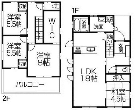 Floor plan. 32,800,000 yen, 4LDK, Land area 165.3 sq m , Building area 108.47 sq m   All-electric Cute