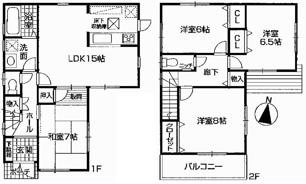 Floor plan. 24,800,000 yen, 4LDK, Land area 135.6 sq m , Building area 98.01 sq m