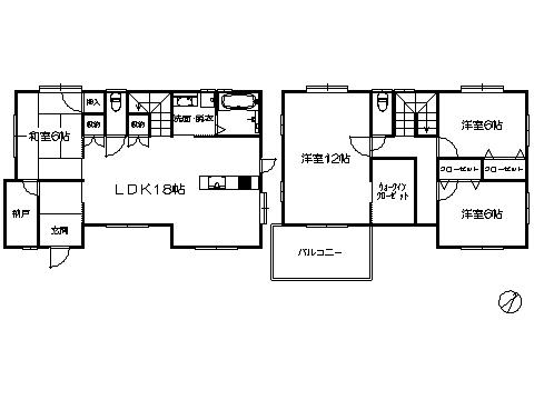 Floor plan. 34,500,000 yen, 4LDK, Land area 195.23 sq m , Building area 120.1 sq m   ※ Floor Plan current state priority