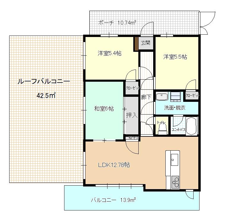 Floor plan. 3LDK, Price 10.8 million yen, Occupied area 67.46 sq m , Balcony area 13.9 sq m site (July 2013) Shooting