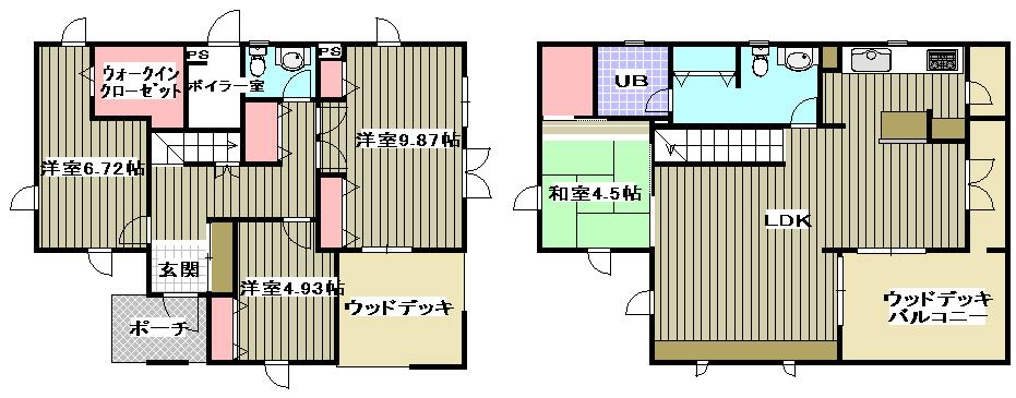 Floor plan. 32,500,000 yen, 4LDK, Land area 183.1 sq m , There is LDK in building area 127.41 sq m 2 floor. First floor 9 Pledge of rooms can be changed to two rooms in the partition.