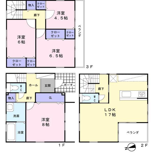 Floor plan. 31,800,000 yen, 4LDK, Land area 89.51 sq m , Building area 112.49 sq m