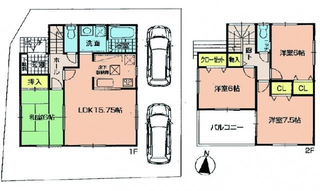 Floor plan. 28.8 million yen, 4LDK, Land area 113.88 sq m , Building area 95.58 sq m