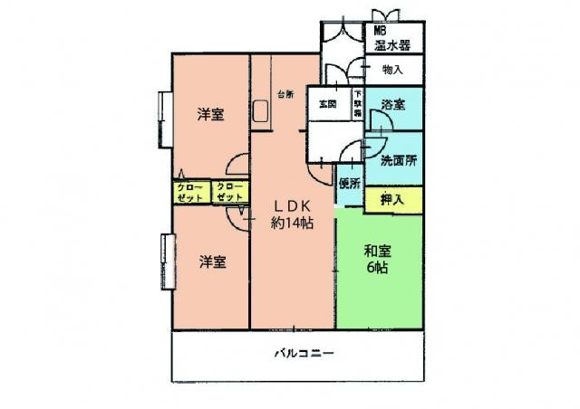 Floor plan. 3LDK, Price 12.9 million yen, Footprint 68.2 sq m