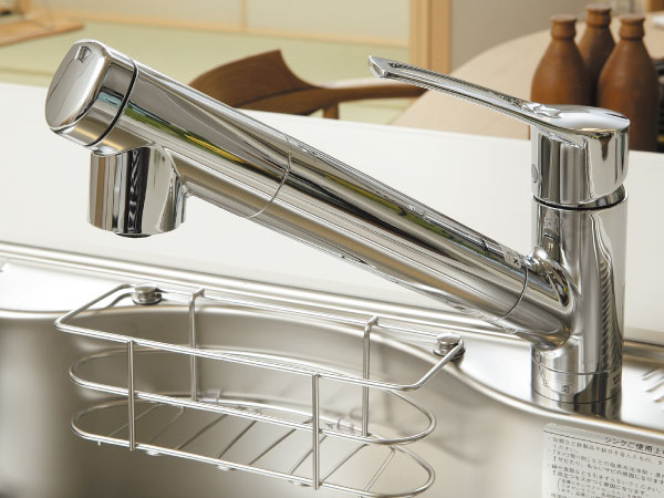 Kitchen.  [Water purifier built-in hand shower mixing faucet] Water purifier integrated shower faucet. It can be washed in a flexible hose up to every nook and corner of the sink. (Model Room G type ・ Shoot the Natural Grace)
