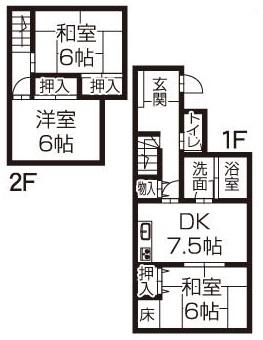 Floor plan. 8.8 million yen, 3DK, Land area 101.54 sq m , Building area 67.89 sq m