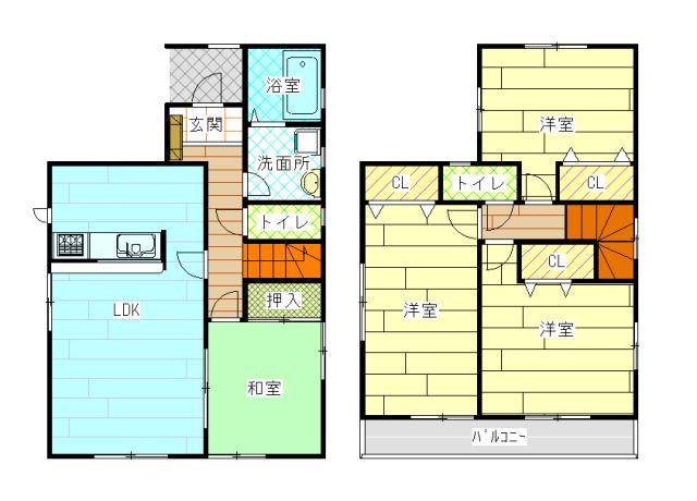 Floor plan. 25,900,000 yen, 4LDK, Land area 127.58 sq m , Building area 98.55 sq m