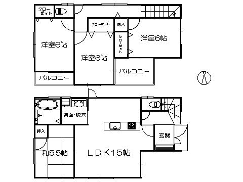 Floor plan. 24,800,000 yen, 4LDK, Land area 100.45 sq m , Building area 90.72 sq m   ※ Drawing current state priority