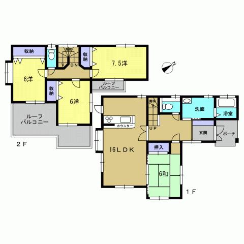 Floor plan. 26.5 million yen, 4LDK, Land area 164.14 sq m , Building area 108.47 sq m 4LDK