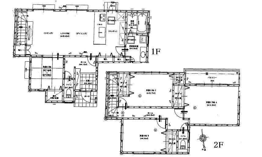 Floor plan. 22,800,000 yen, 4LDK, Land area 191.45 sq m , Building area 115.09 sq m 1F 18LDK 4.5 Japanese-style room toilet 2F 8.75 Hiroshi 6.5 Hiroshi 6 Hiroshi toilet