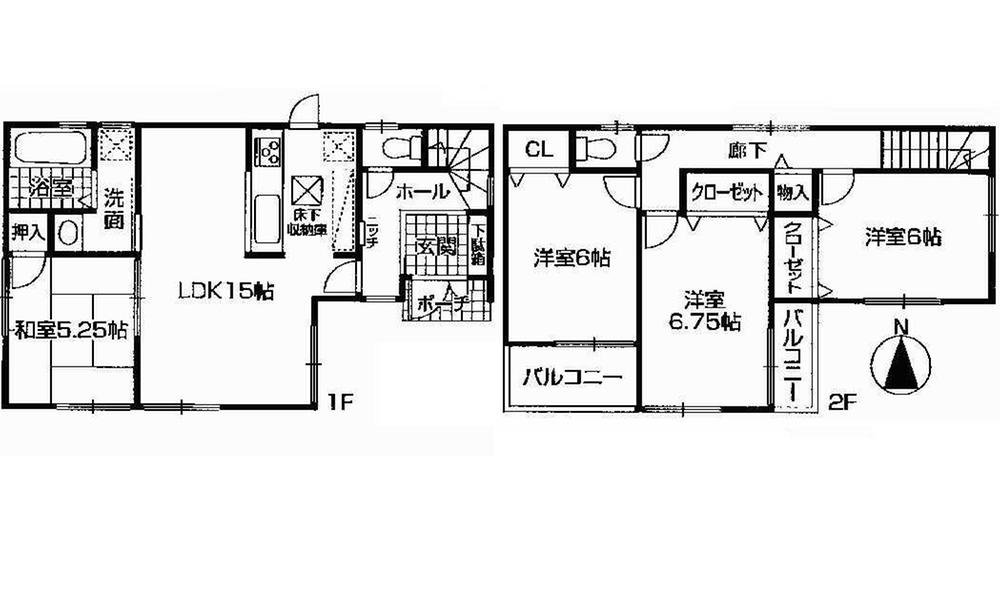 Floor plan. 23.8 million yen, 4LDK, Land area 100.45 sq m , Building area 93.14 sq m