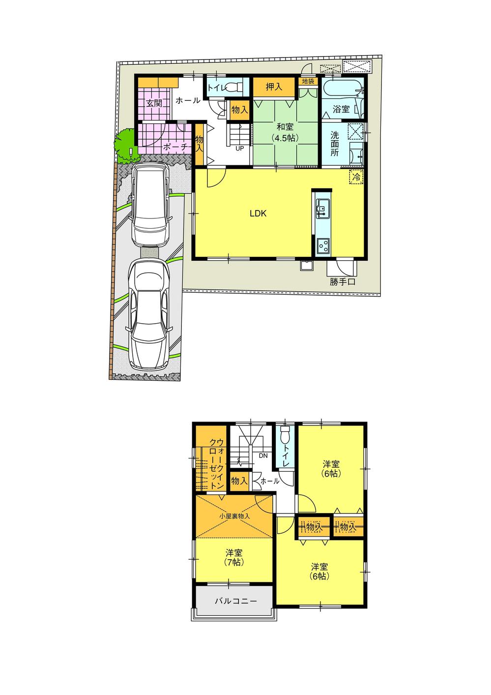 Floor plan. (D Building), Price 29.4 million yen, 4LDK+S, Land area 108.44 sq m , Building area 100.6 sq m
