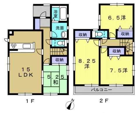 Floor plan. 25,900,000 yen, 4LDK, Land area 127.58 sq m , Building area 98.55 sq m 4LDK