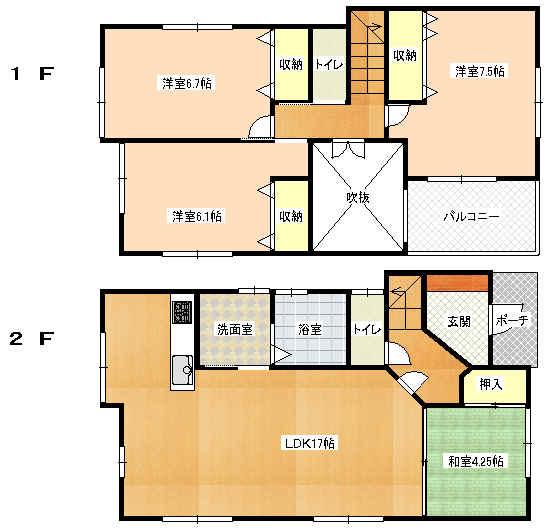 Floor plan. 30,900,000 yen, 4LDK, Land area 110.43 sq m , Building area 96.62 sq m