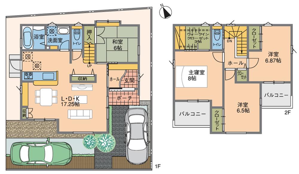 Floor plan. (Sendai 2 Building), Price 38,800,000 yen, 4LDK+S, Land area 120.21 sq m , Building area 109.96 sq m