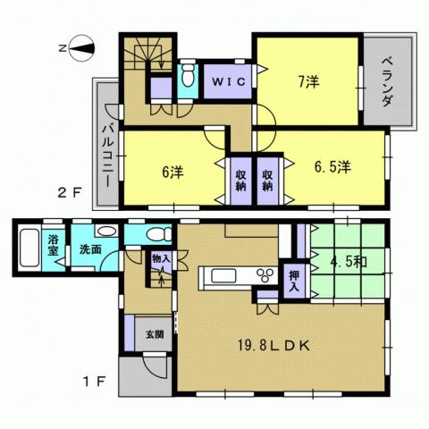 Floor plan. 26.7 million yen, 4LDK, Land area 142.8 sq m , Building area 106.4 sq m 4LDK