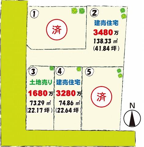 Compartment figure. Land price 16.8 million yen, Land area 73.29 sq m