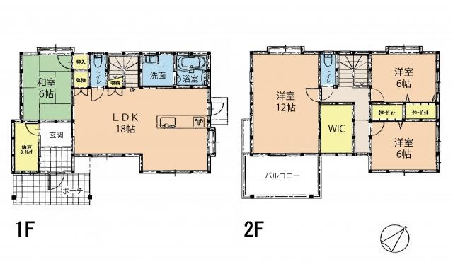 Floor plan. 34,500,000 yen, 4LDK+S, Land area 195.23 sq m , Building area 120.1 sq m