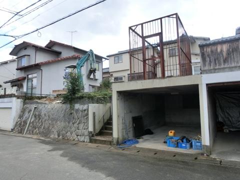 Local land photo. Demolition work in