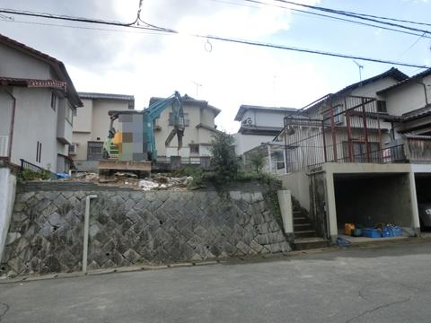 Local land photo. Demolition work in