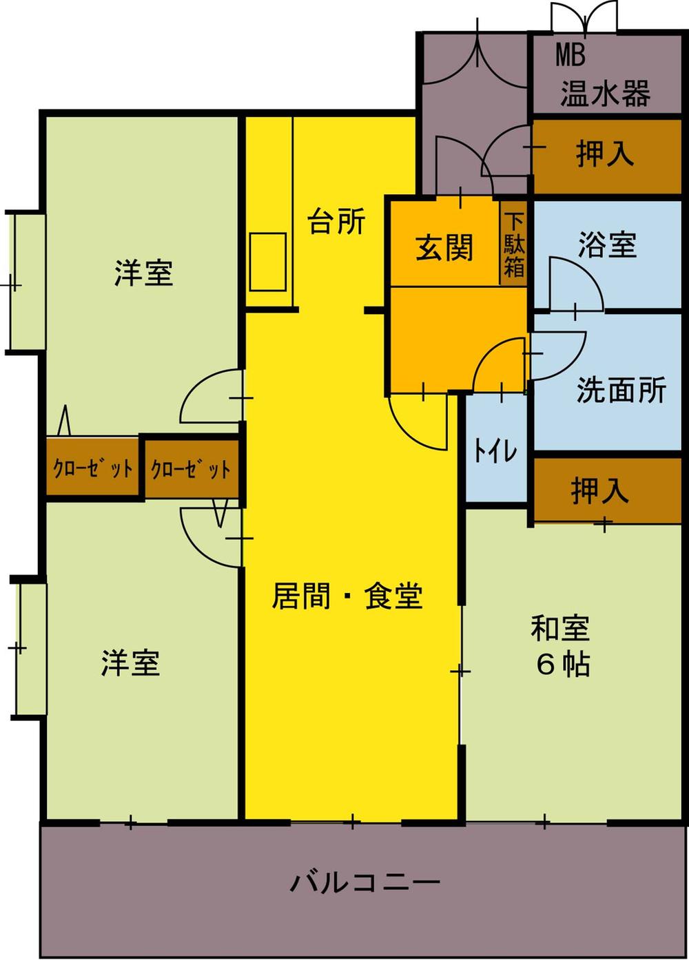 Floor plan. 3LDK, Price 12.9 million yen, Footprint 68.2 sq m , Balcony area 16.2 sq m