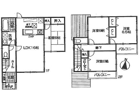 Floor plan. 24,800,000 yen, 4LDK, Land area 135.79 sq m , Building area 97.2 sq m
