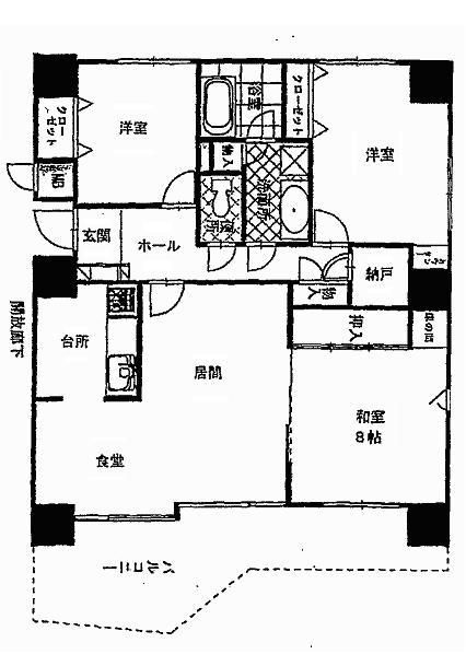 Floor plan. 3LDK, Price 12.8 million yen, Occupied area 93.44 sq m