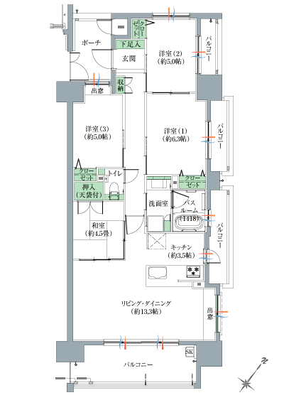 Floor: 4LDK, occupied area: 80.29 sq m, Price: 28,300,000 yen ~ 32,300,000 yen