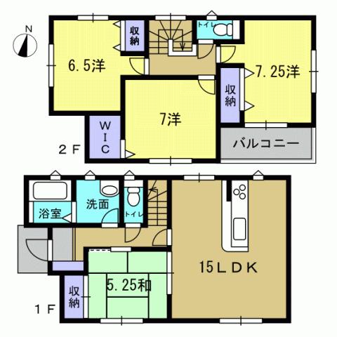 Floor plan. 25,800,000 yen, 4LDK, Land area 131.29 sq m , Building area 97.73 sq m 4LDK