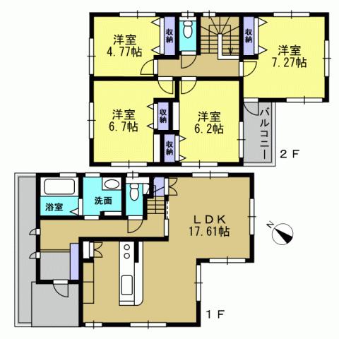 Floor plan. 34 million yen, 4LDK, Land area 116.23 sq m , Building area 100.03 sq m 4LDK