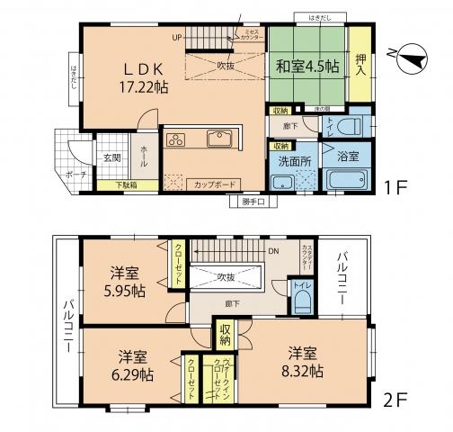 Floor plan. 31,800,000 yen, 4LDK, Land area 124.87 sq m , Building area 106.89 sq m