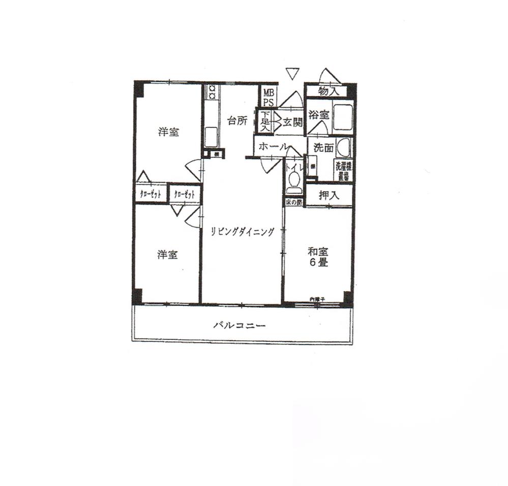 Floor plan. 3LDK, Price 16.5 million yen, Occupied area 65.85 sq m , Balcony area 10 sq m