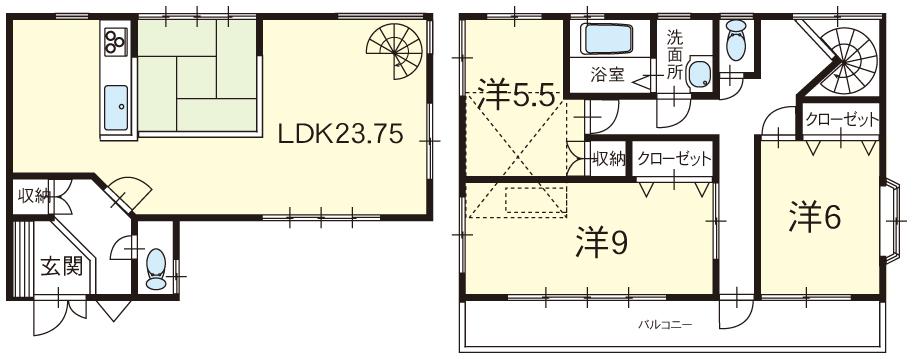 Floor plan. 31,300,000 yen, 3LDK, Land area 100 sq m , Building area 105.98 sq m