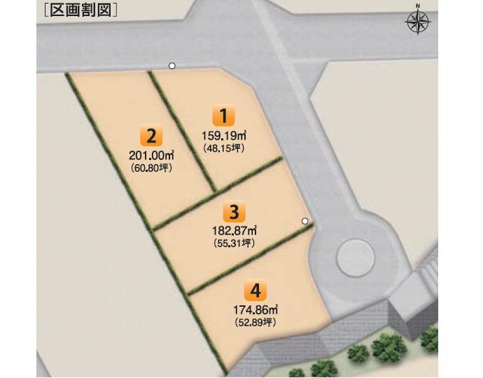 Compartment figure. Land price 8.89 million yen, Land area 174.86 sq m compartment view