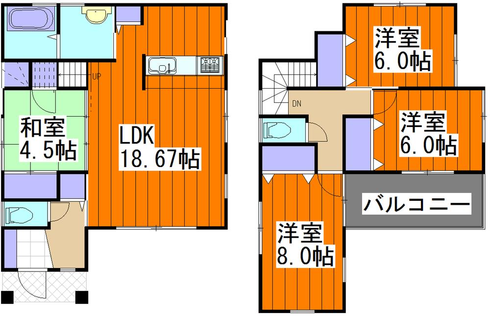 Floor plan. 22,980,000 yen, 4LDK, Land area 158.49 sq m , Building area 110.54 sq m outside with storage