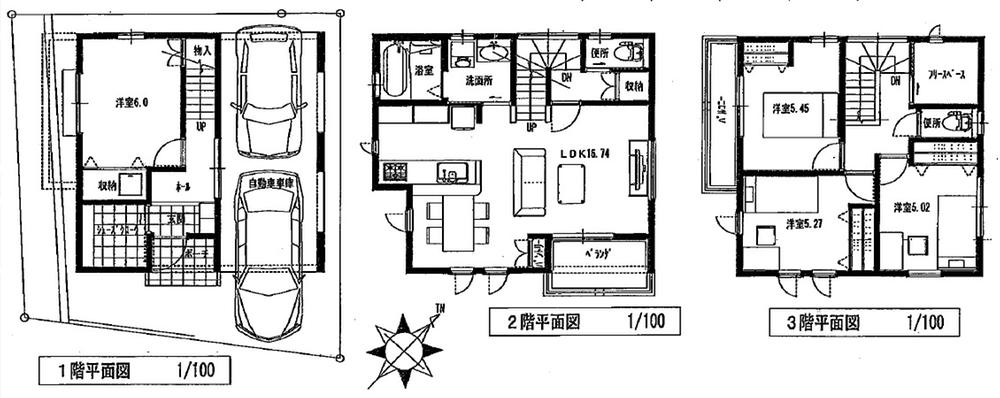 Floor plan. (1), Price 39,800,000 yen, 3LDK+S, Land area 73.61 sq m , Building area 118.66 sq m