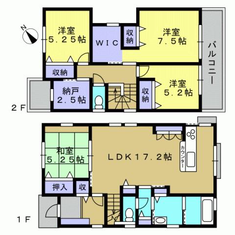 Floor plan. 29,900,000 yen, 4LDK + S (storeroom), Land area 132.26 sq m , Building area 108.06 sq m 4LDK
