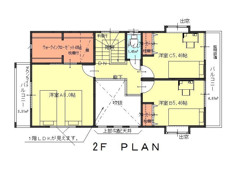 Floor plan. 32 million yen, 4LDK, Land area 124.91 sq m , Building area 105.98 sq m 2F