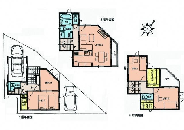 Floor plan. 43,800,000 yen, 4LDK, Land area 85.24 sq m , Building area 116.64 sq m