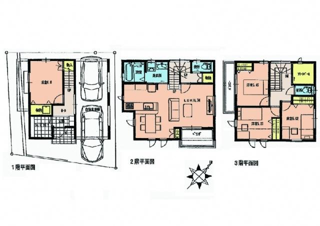 Floor plan. 39,300,000 yen, 4LDK, Land area 73.61 sq m , Building area 118.66 sq m