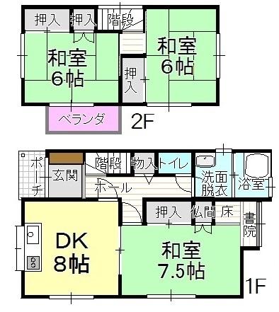 Floor plan. 5.8 million yen, 3DK, Land area 125.52 sq m , Building area 91.11 sq m
