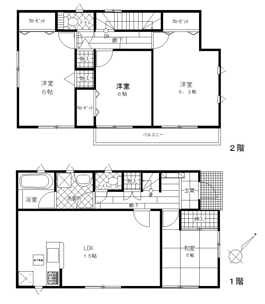 Floor plan. 25,800,000 yen, 4LDK, Land area 132.49 sq m , Building area 98.01 sq m