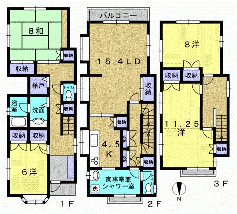 Floor plan. 16.5 million yen, 4LDK + S (storeroom), Land area 195.66 sq m , Building area 149.05 sq m 4LDK