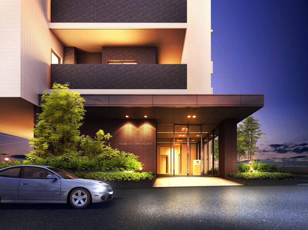 Buildings and facilities. Impressive approach the contrast of the green and white stone eyes style floor shine is, It makes an air of luxury befitting in a quiet residential area "Hesakayamasaki town". Also, Adopt a glass-to-ceiling in the hall, During the day flooded with natural light, Guests can indulge in a refreshing sense of openness. (Rendering)