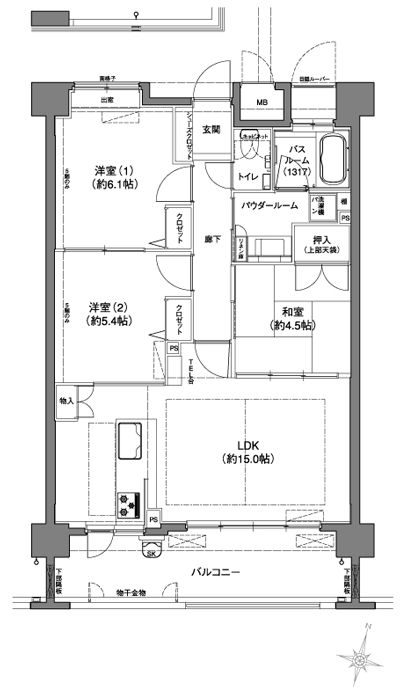Floor: 3LDK, occupied area: 67.15 sq m, Price: 24.9 million yen